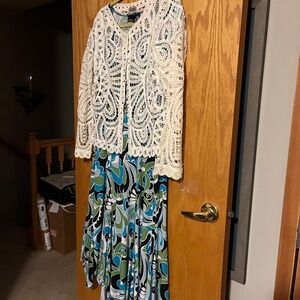 Lace jacket with covered buttons